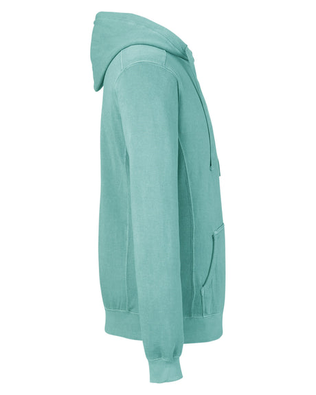 J. America Unisex Pigment Dyed Fleece Hooded Sweatshirt 8730JA Mens Apparel Sweatshirts & Fleece