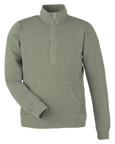 J. America Unisex Pigment Dyed Quarter-Zip Fleece 8732JA-AB Mens Apparel Sweatshirts & Fleece