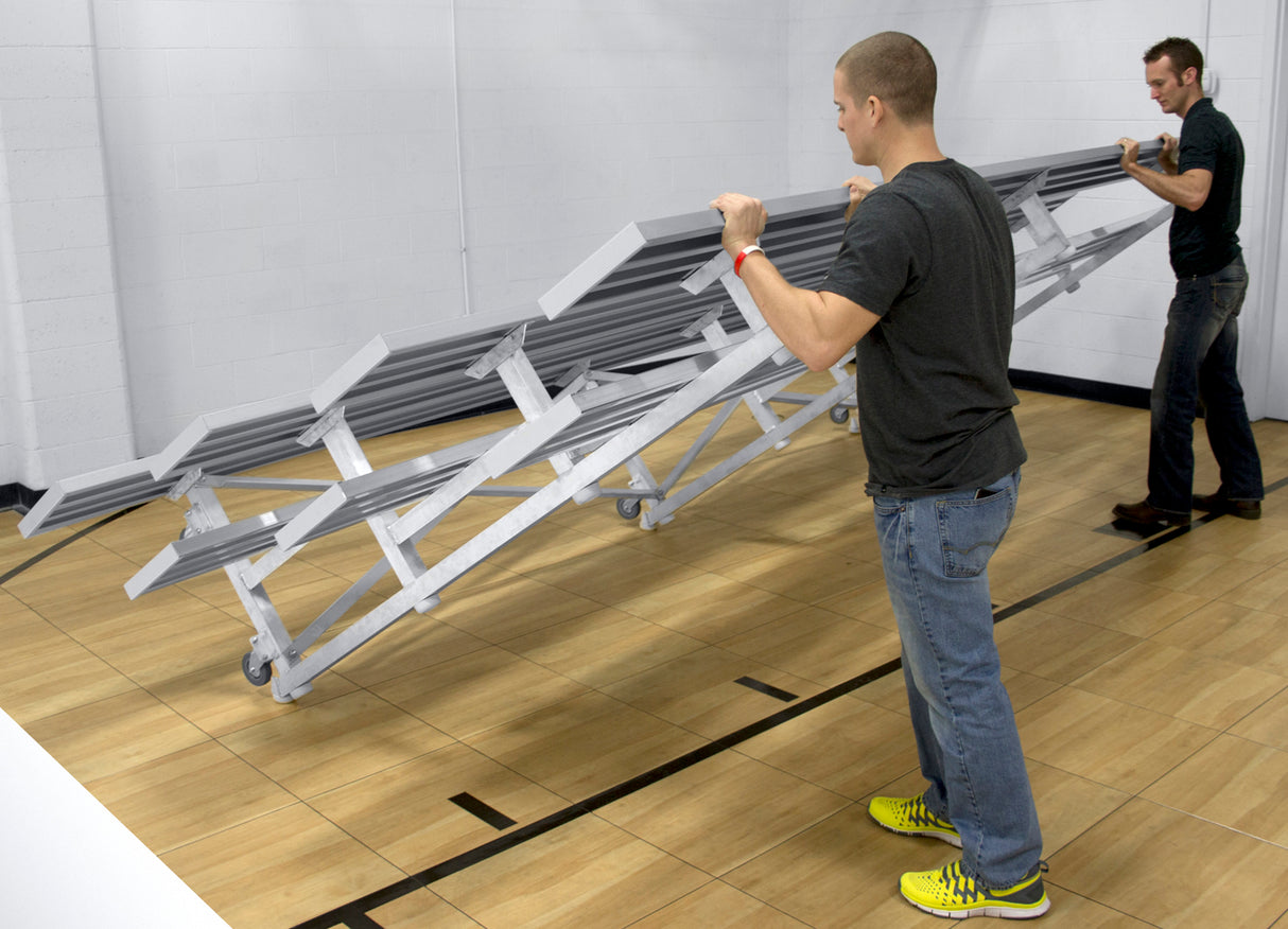 Gared 4-Row Low Rise Tip N’ Roll Spectator Bleacher Sports Field Equipment All