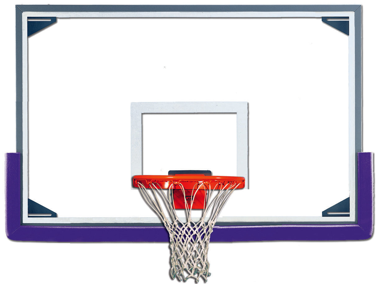 Gared 48” x 72” Tall Aluminum Framed Glass Backboard Basketball Equipment All