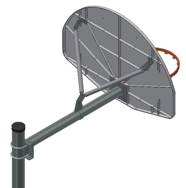 Gared 4.5" Straight Post System with Front Mount 4' extension and brace kit Basketball Equipment All