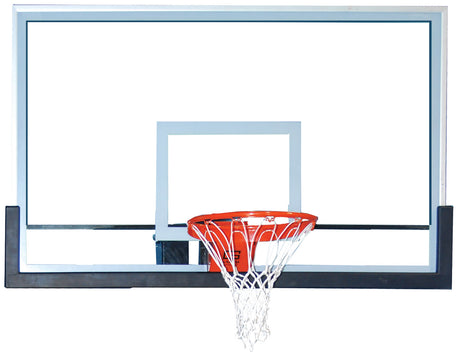 Gared 42” x 60” Outdoor Rectangular Glass Backboard Basketball Equipment All