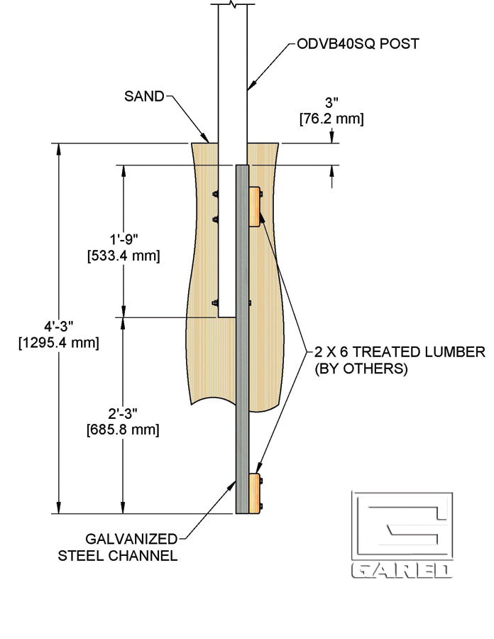Gared Beach Conversion Kit for ODVB40SQ Standards Volleyball Nets & Court Equipment All