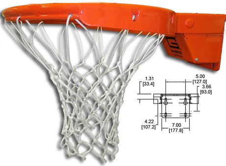 Gared Collegiate International Breakaway Rim with Tube Tie Net attachment Basketball Equipment All