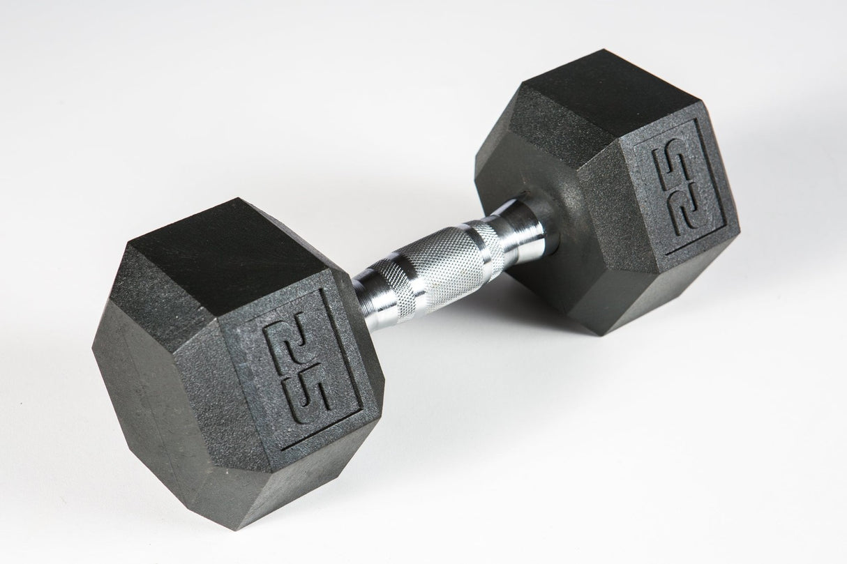 York PVC Hex Dumbbell – Chrome Ergo Handle Exercise & Wellness Strength Dumbbells