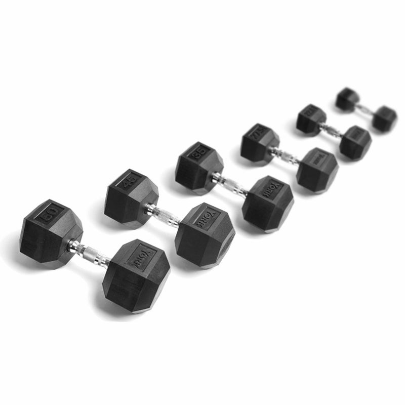 York Rubber Hex Dumbbell Set Exercise & Wellness Strength Dumbbells