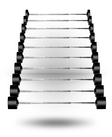 York Rubber Fixed Pro Straight Barbell Set Exercise & Wellness Strength Bars & Plates