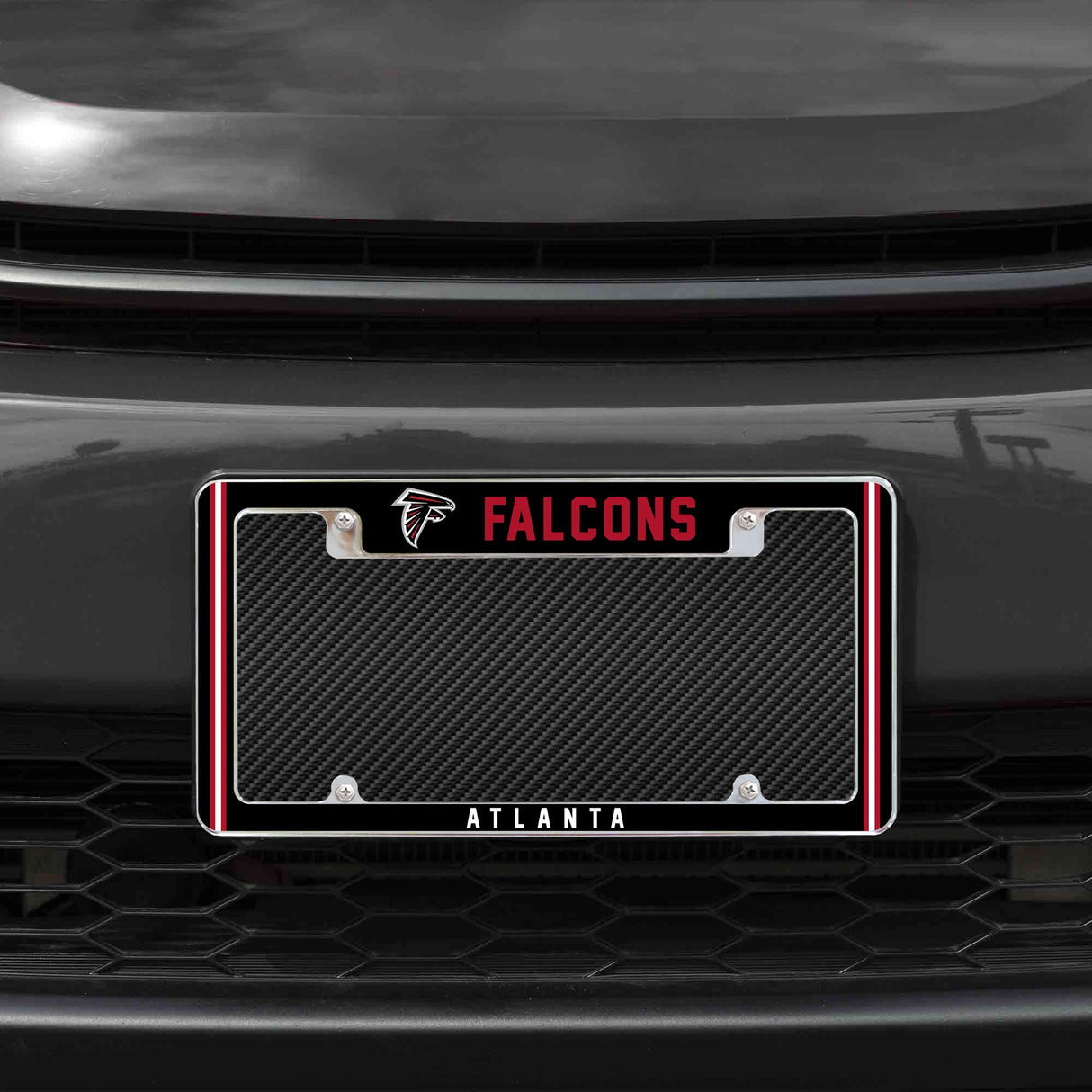 Rico Industries NFL Atlanta Falcons Classic 12" x 6" Chrome License Plate Frame-1