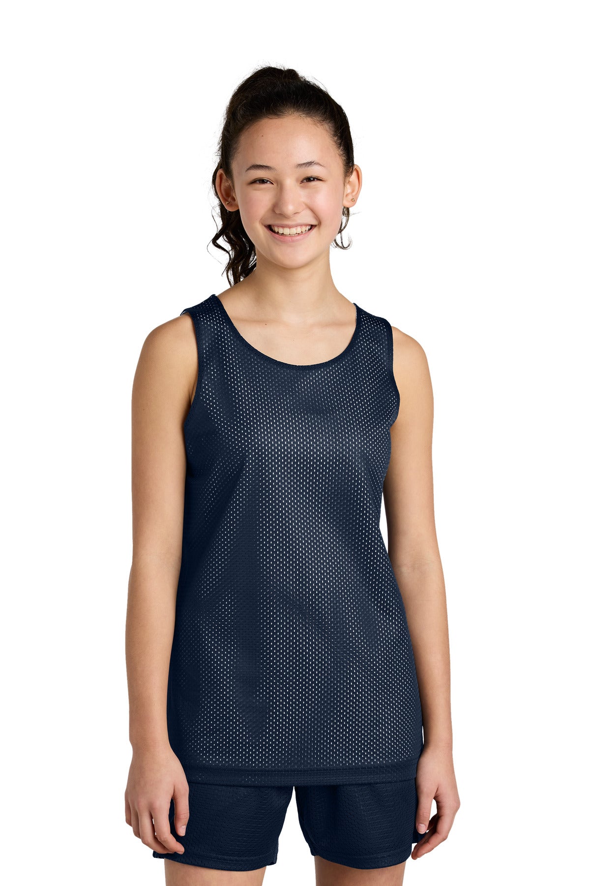 Sport-Tek Youth Girl's PosiCharge Reversible Mesh Tank Youth Apparel Shirts & Tops