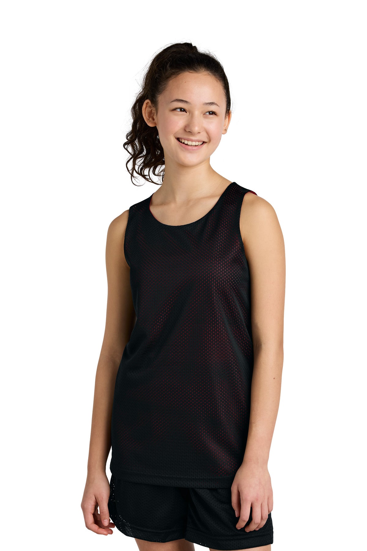 Sport-Tek Youth Girl's PosiCharge Reversible Mesh Tank Youth Apparel Shirts & Tops