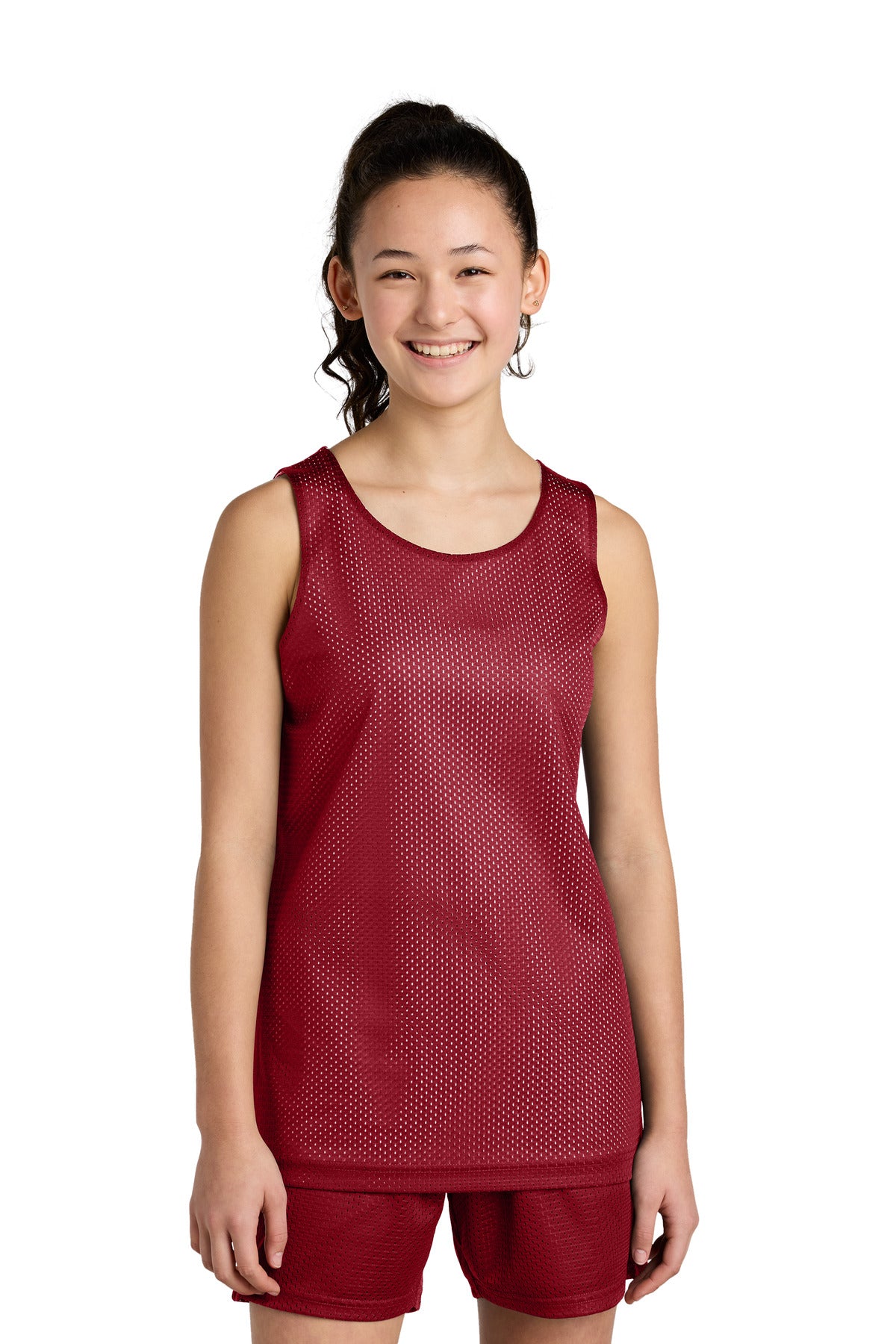 Sport-Tek Youth Girl's PosiCharge Reversible Mesh Tank Youth Apparel Shirts & Tops