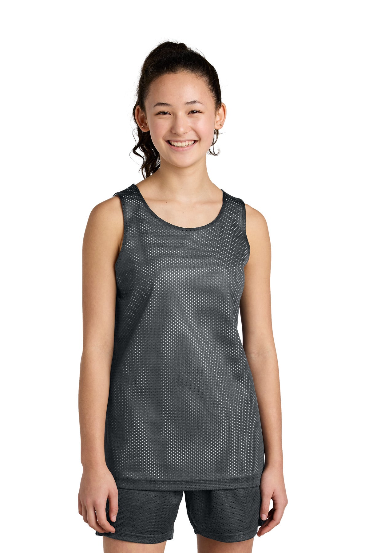 Sport-Tek Youth Girl's PosiCharge Reversible Mesh Tank Youth Apparel Shirts & Tops