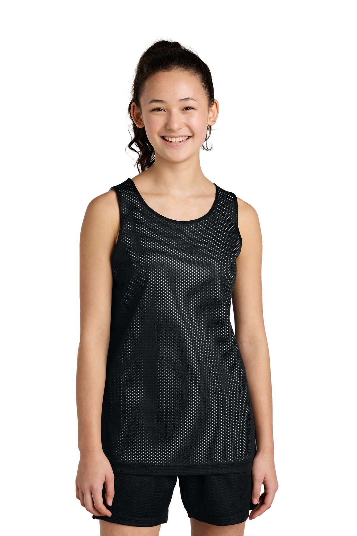 Sport-Tek Youth Girl's PosiCharge Reversible Mesh Tank Youth Apparel Shirts & Tops