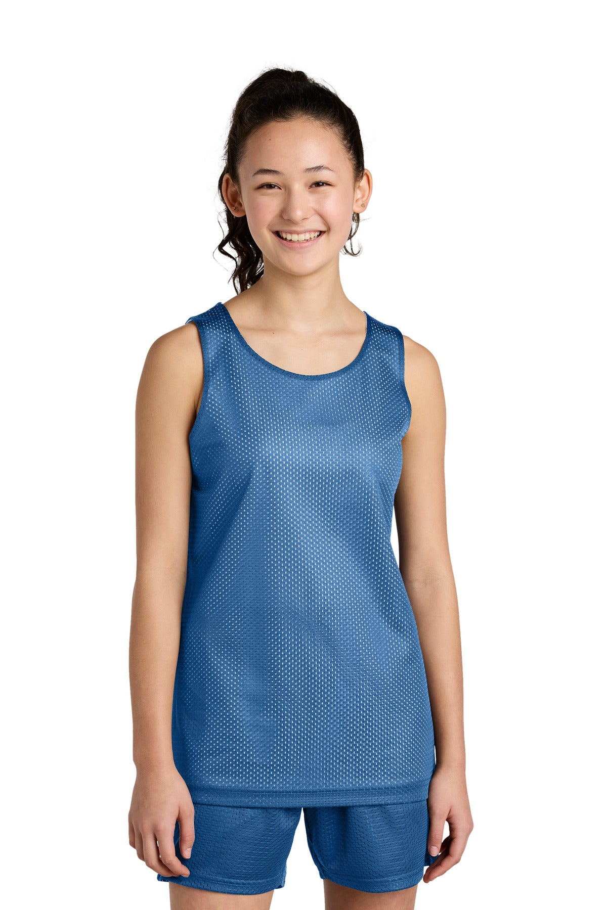 Sport-Tek Youth Girl's PosiCharge Reversible Mesh Tank Youth Apparel Shirts & Tops