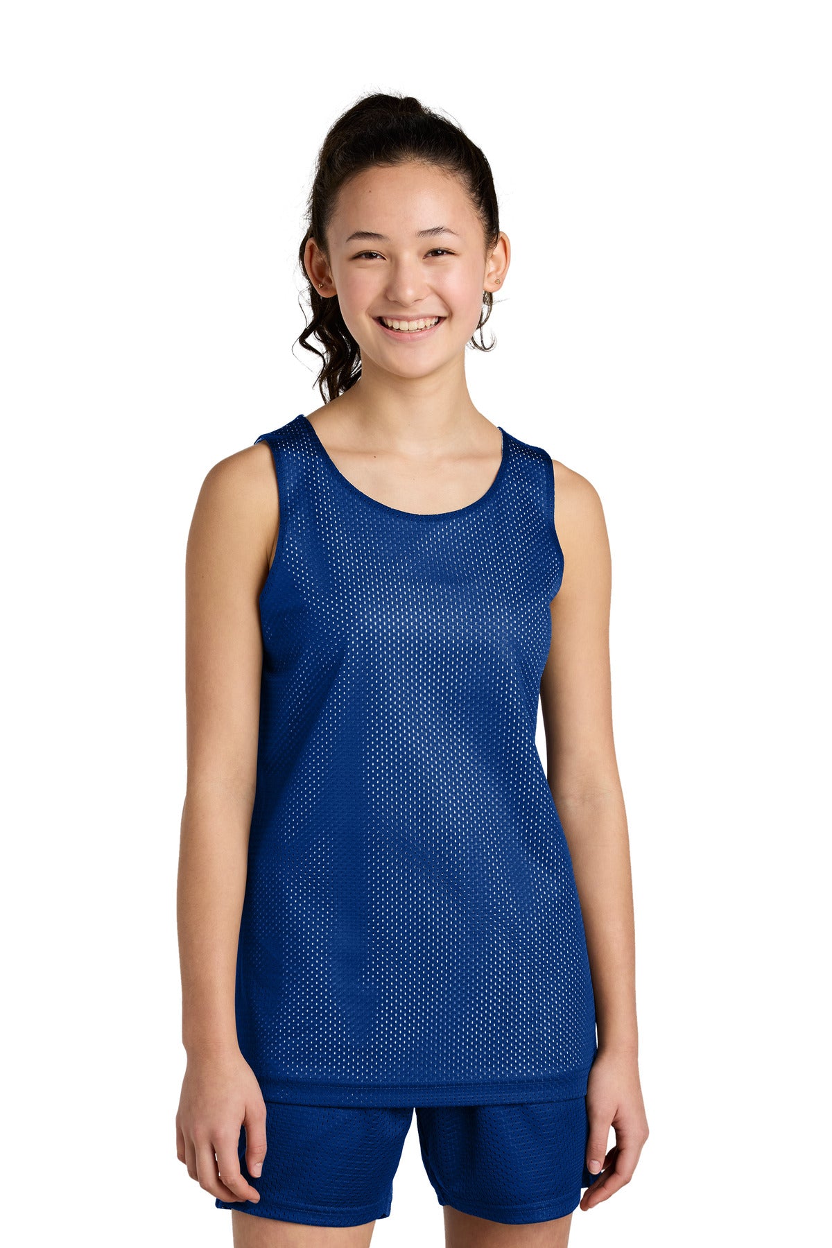 Sport-Tek Youth Girl's PosiCharge Reversible Mesh Tank Youth Apparel Shirts & Tops