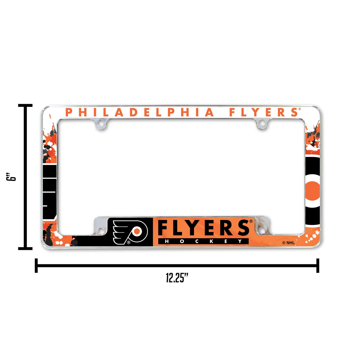 NHL Philadelphia Flyers All Over Chrome License Plate Frame 2 Fan Gear NHL Philadelphia Flyers