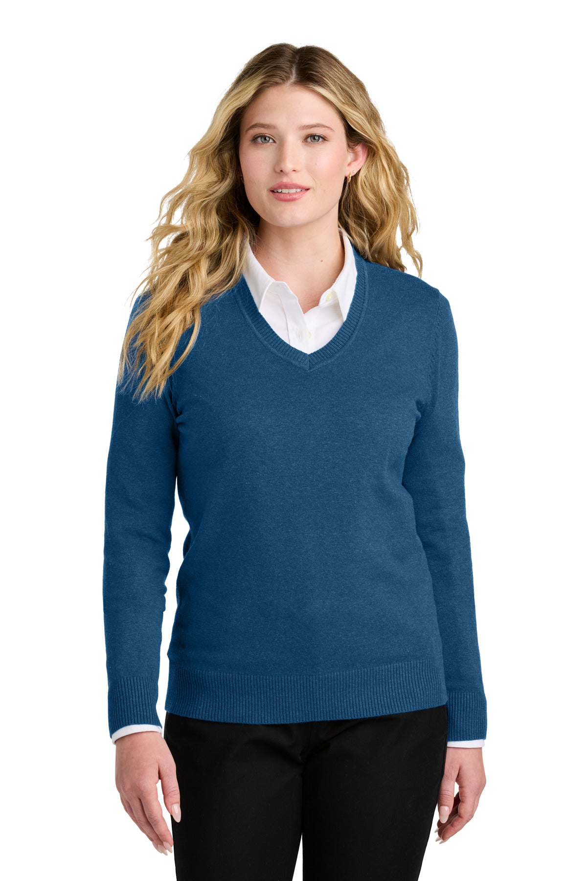 Port Authority Women's Easy Care V-Neck Sweater Womens Apparel Sweatshirts & Fleece
