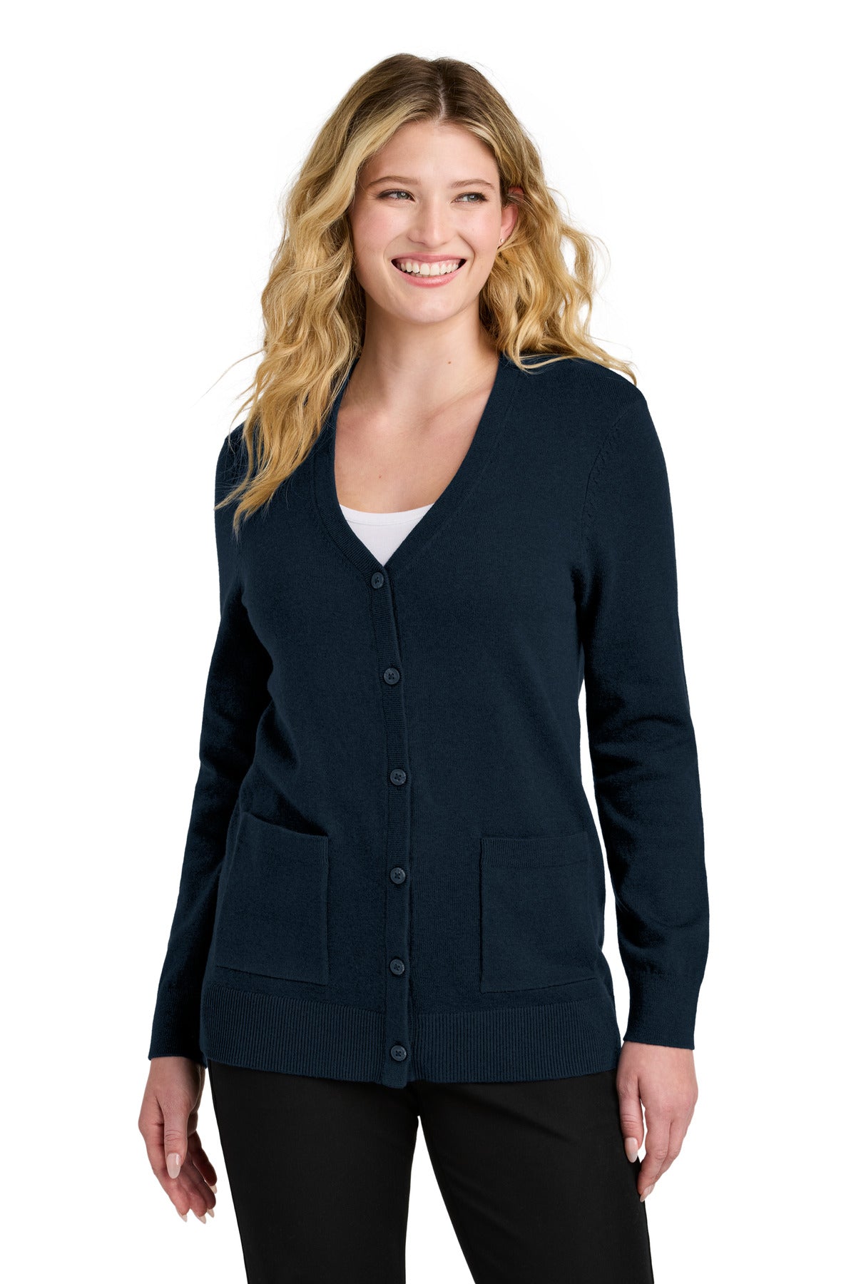 Port Authority Women's Easy Care Button-Up Cardigan Sweater Womens Apparel Sweatshirts & Fleece