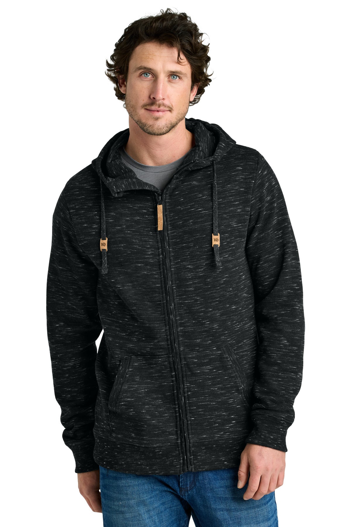 tentree Men's Space Dye Fleece Full-Zip Hoodie Mens Apparel Sweatshirts & Fleece
