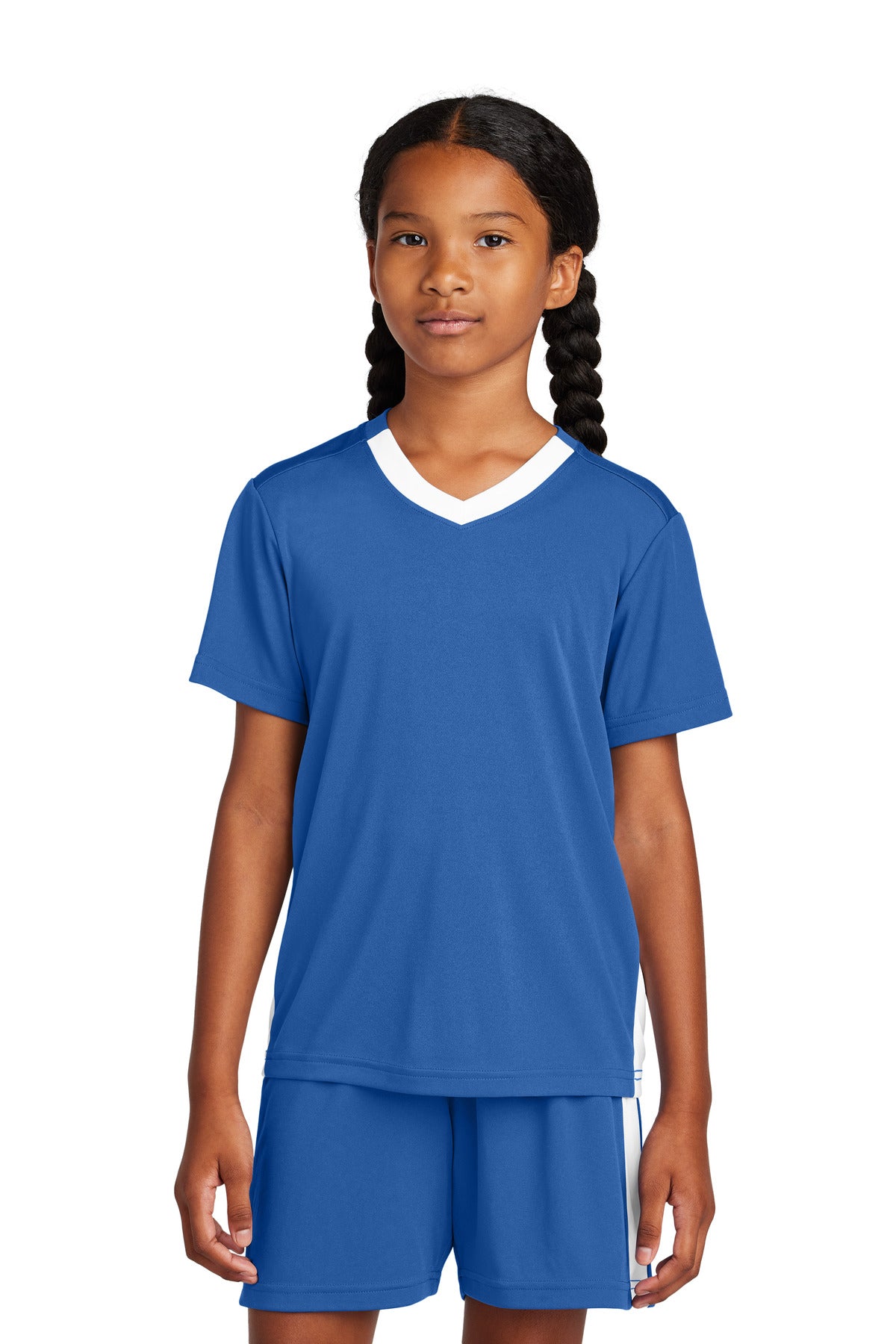 Sport-Tek Youth Girl's Competitor United V-Neck Youth Apparel Shirts & Tops