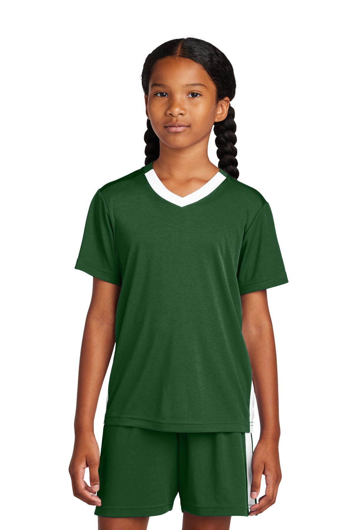 Sport-Tek Youth Girl's Competitor United V-Neck Youth Apparel Shirts & Tops