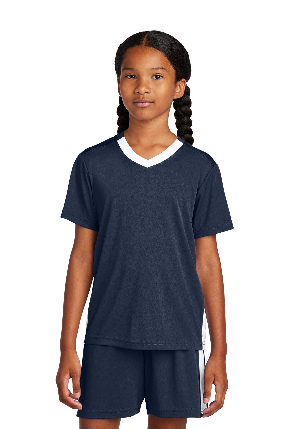 Sport-Tek Youth Girl's Competitor United V-Neck Youth Apparel Shirts & Tops