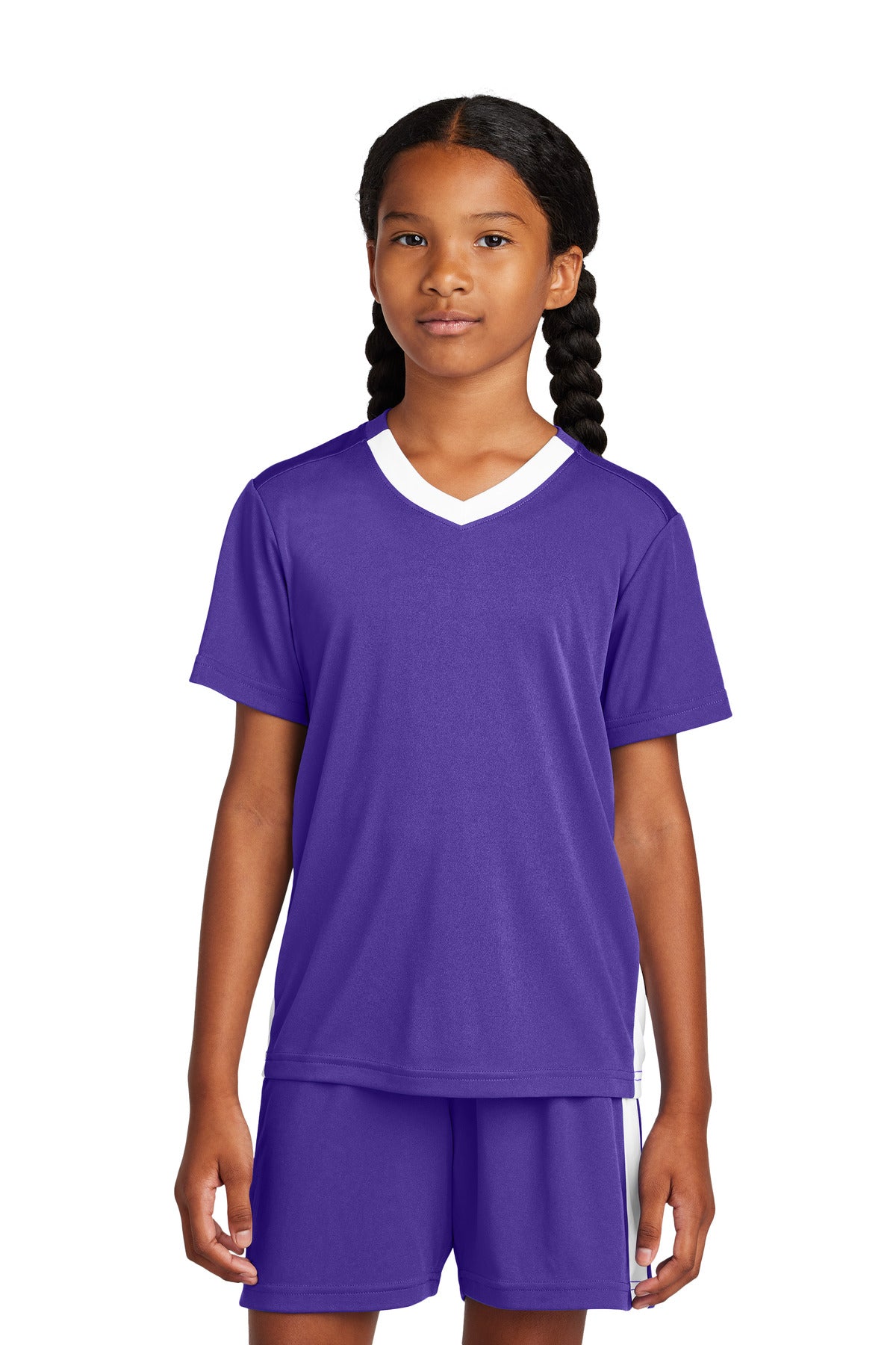 Sport-Tek Youth Girl's Competitor United V-Neck Youth Apparel Shirts & Tops