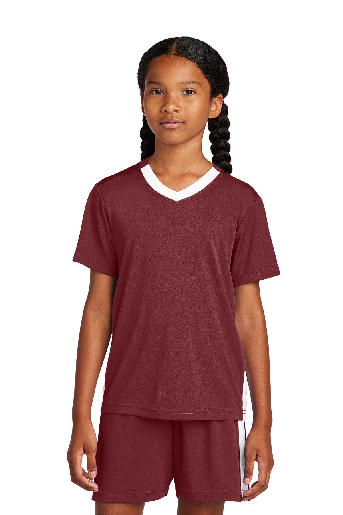 Sport-Tek Youth Girl's Competitor United V-Neck Youth Apparel Shirts & Tops