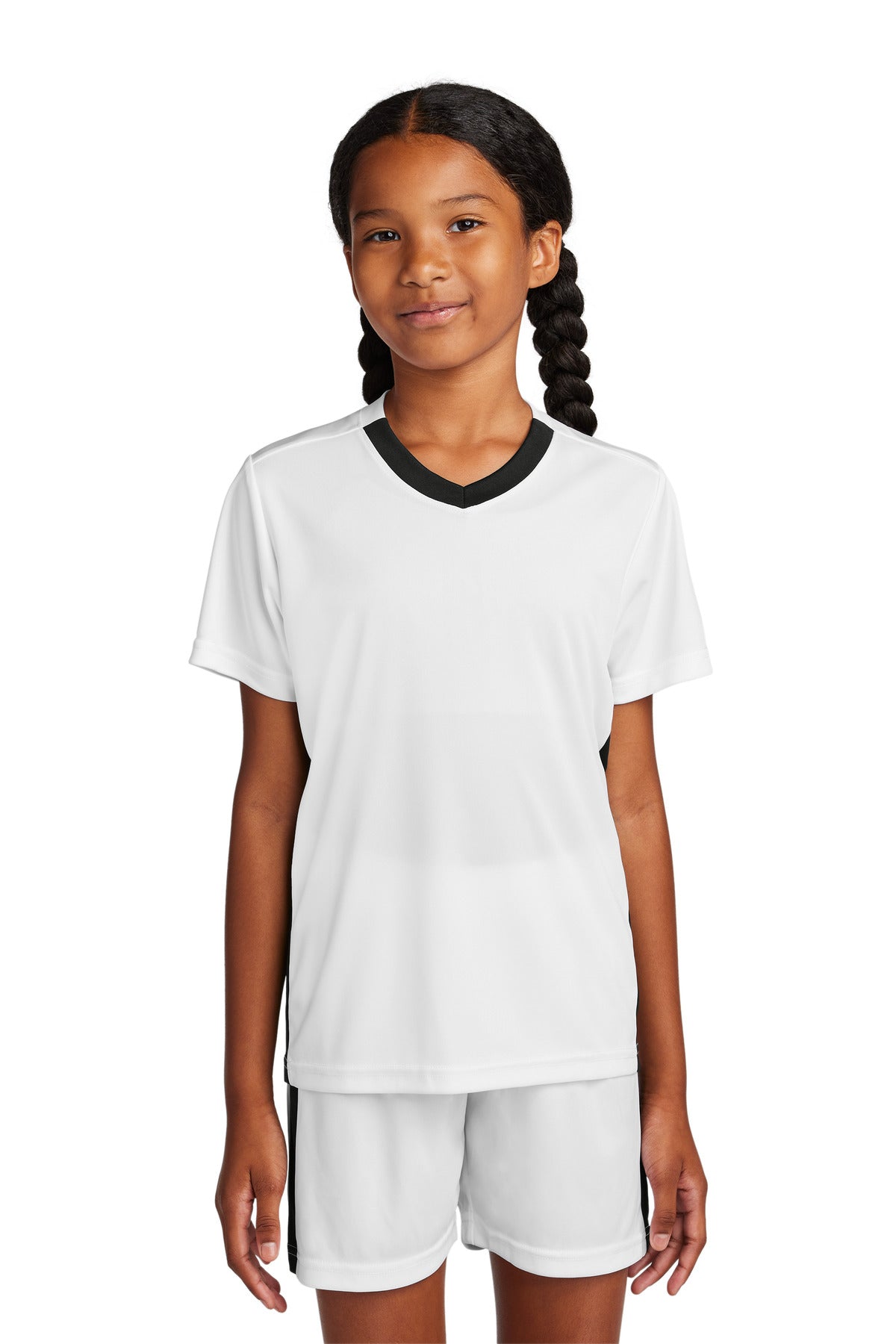 Sport-Tek Youth Girl's Competitor United V-Neck Youth Apparel Shirts & Tops