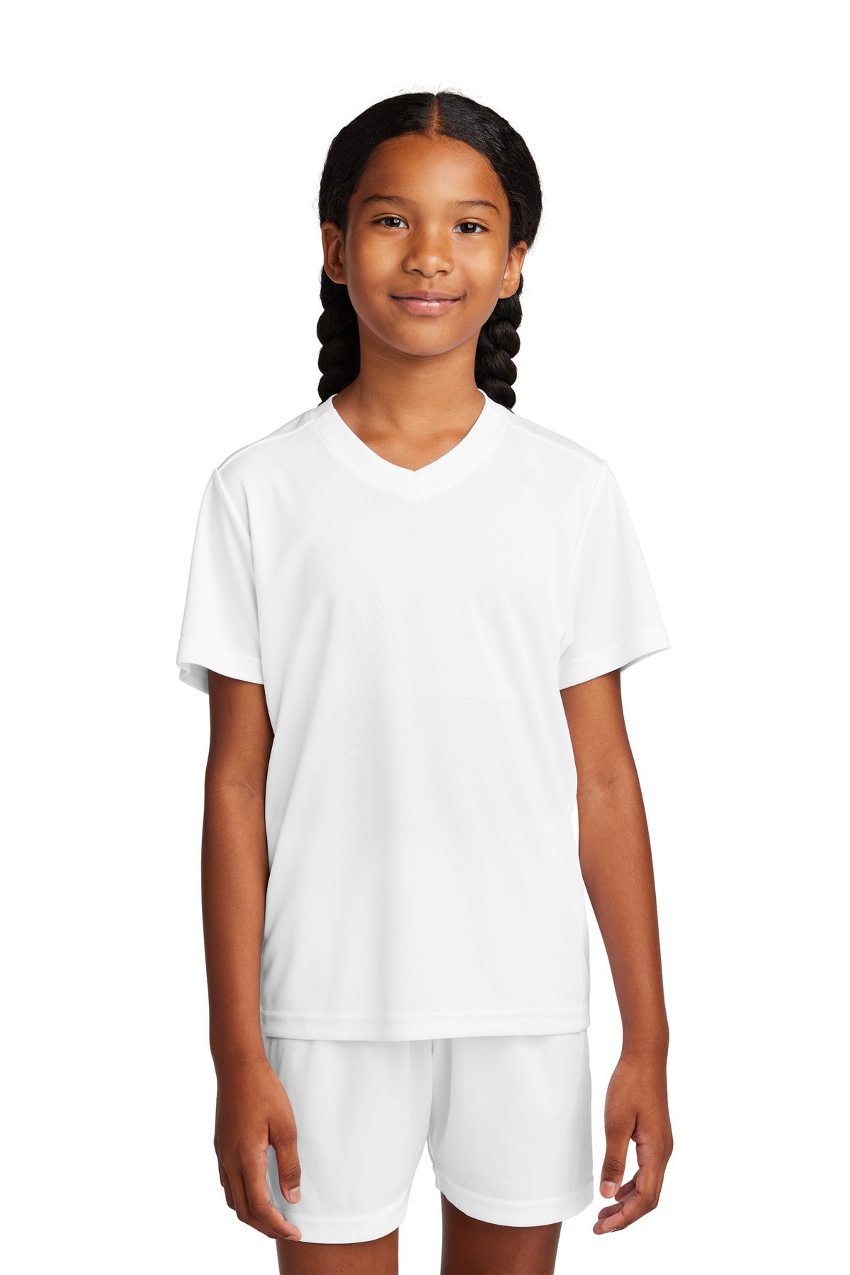 Sport-Tek Youth Girl's Competitor United V-Neck Youth Apparel Shirts & Tops