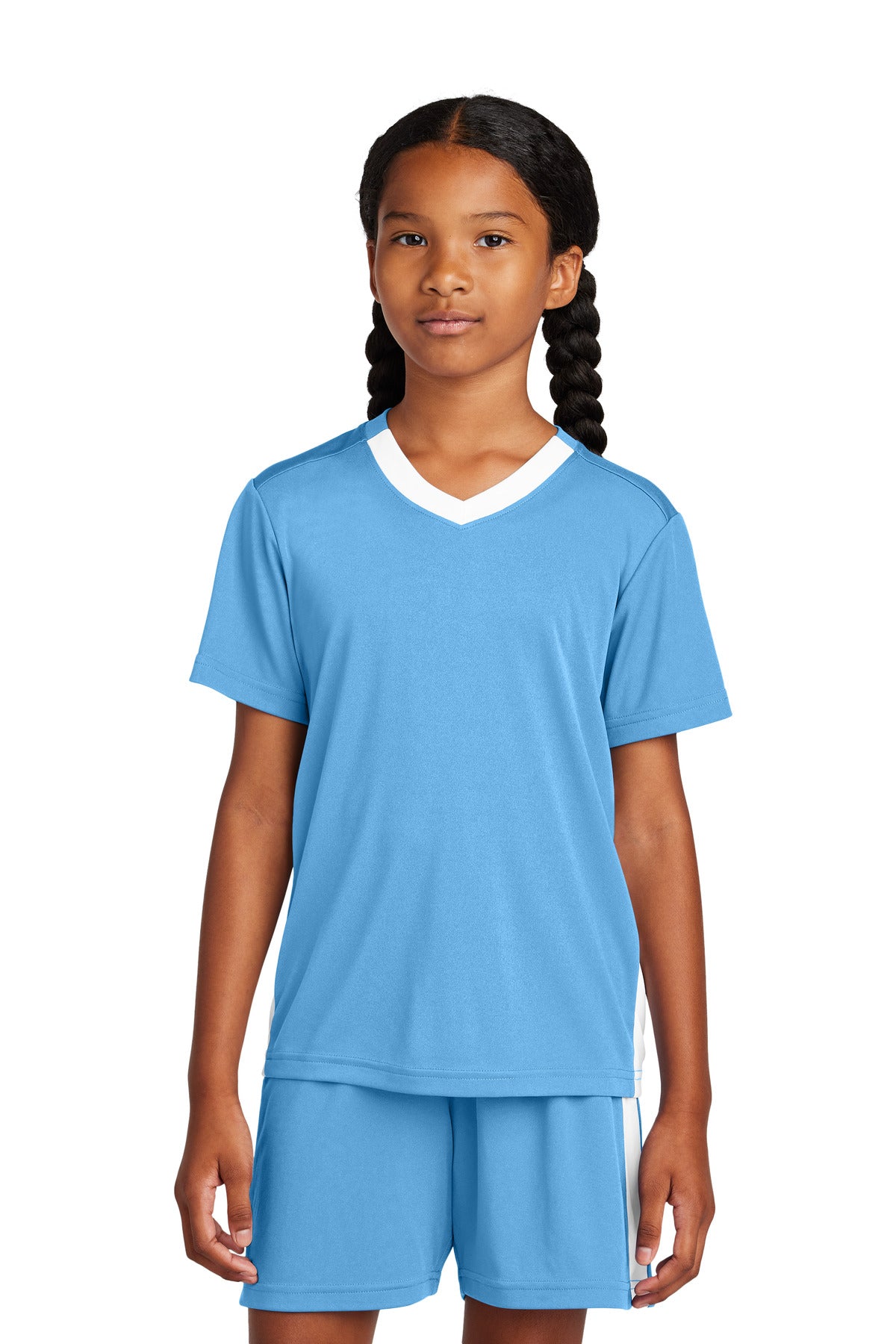 Sport-Tek Youth Girl's Competitor United V-Neck Youth Apparel Shirts & Tops