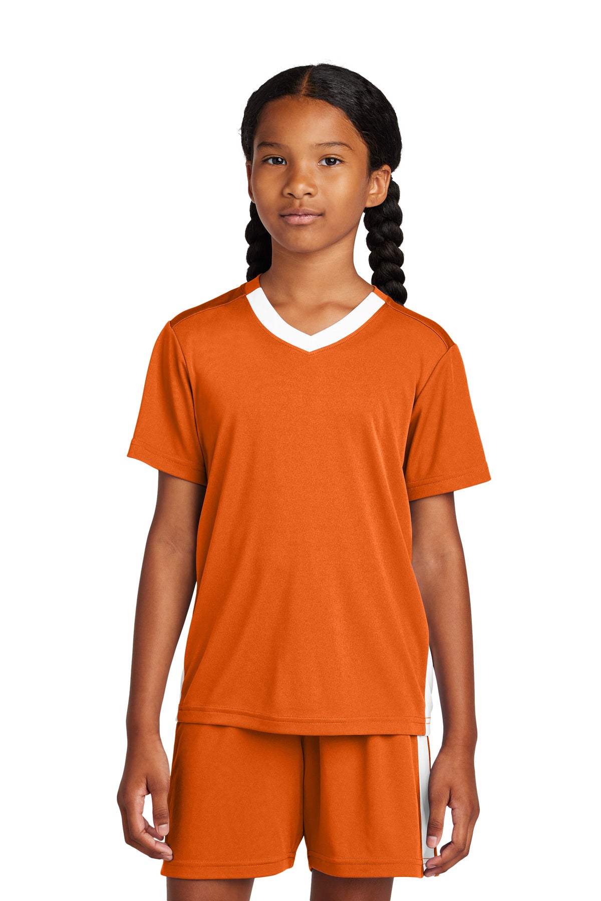 Sport-Tek Youth Girl's Competitor United V-Neck Youth Apparel Shirts & Tops
