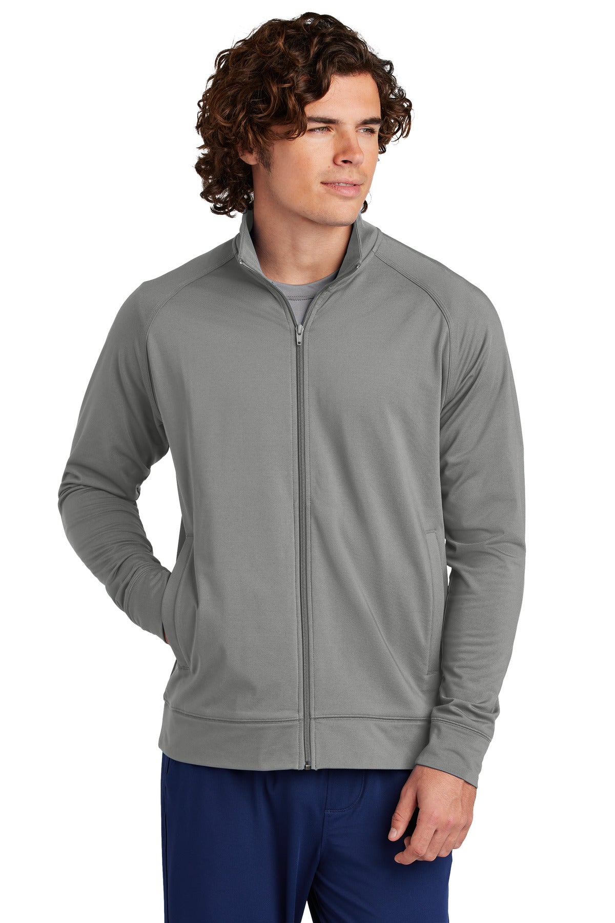 Sport-Tek Men's Sport-Wick Stretch Full-Zip Cadet Jacket Mens Apparel Jackets & Vests