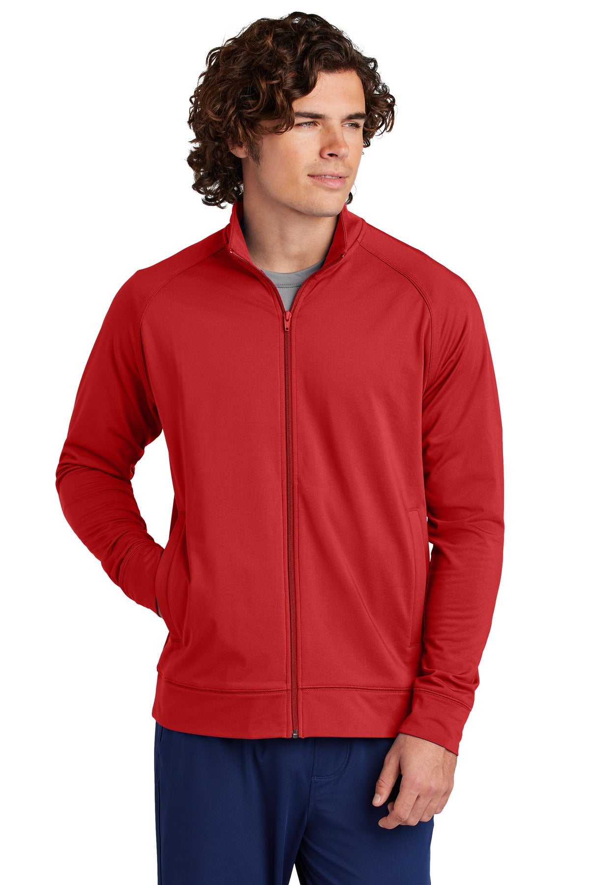 Sport-Tek Men's Sport-Wick Stretch Full-Zip Cadet Jacket Mens Apparel Jackets & Vests