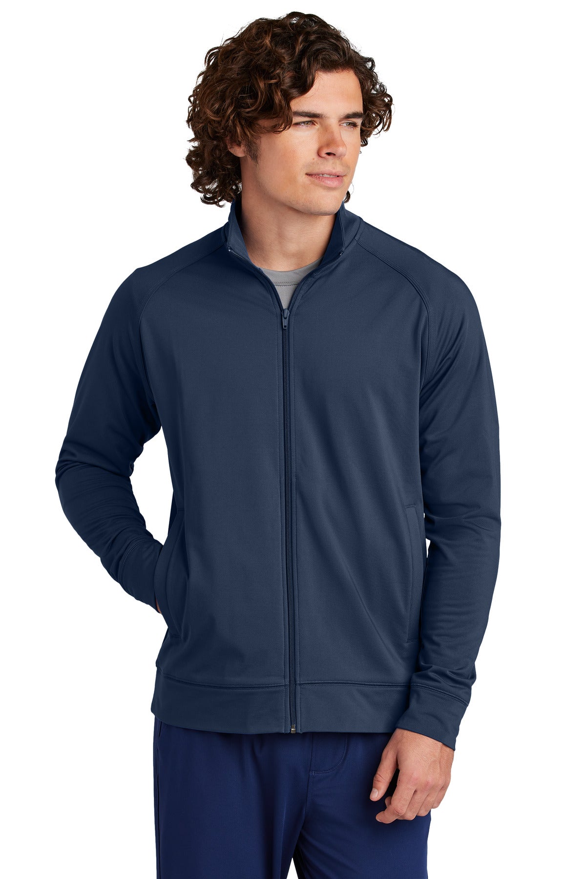 Sport-Tek Men's Sport-Wick Stretch Full-Zip Cadet Jacket Mens Apparel Jackets & Vests