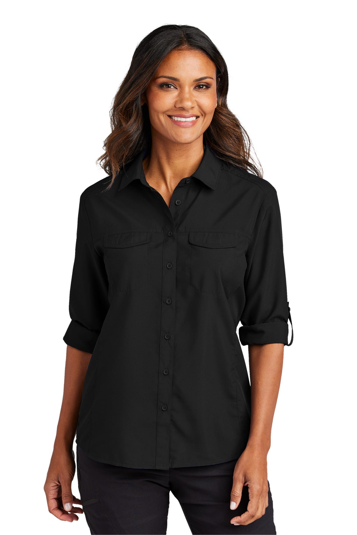 Port Authority Women's Long Sleeve UV Daybreak Shirt Womens Apparel Shirts & Tops