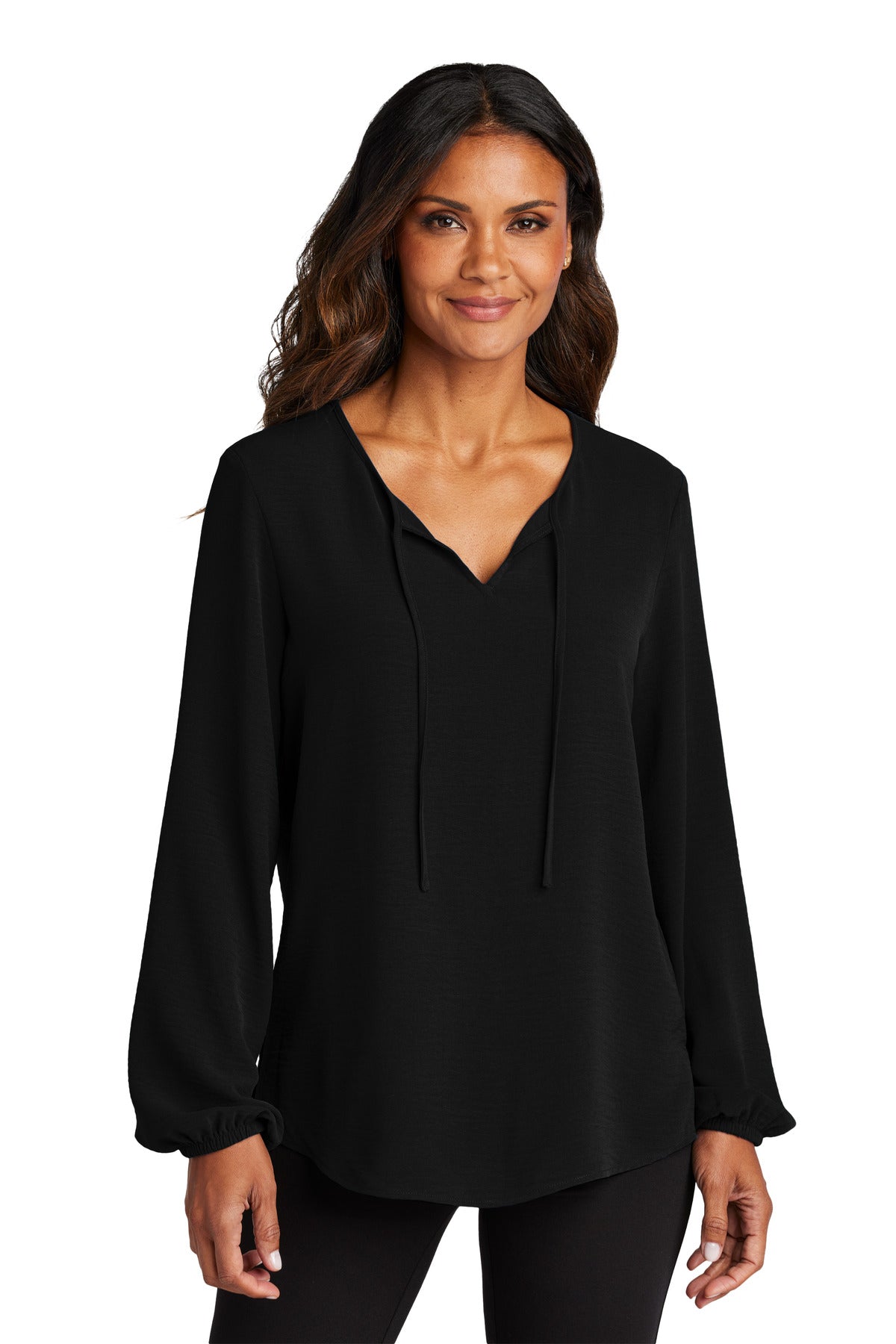 Port Authority Women's Textured Crepe Blouse Womens Apparel Shirts & Tops