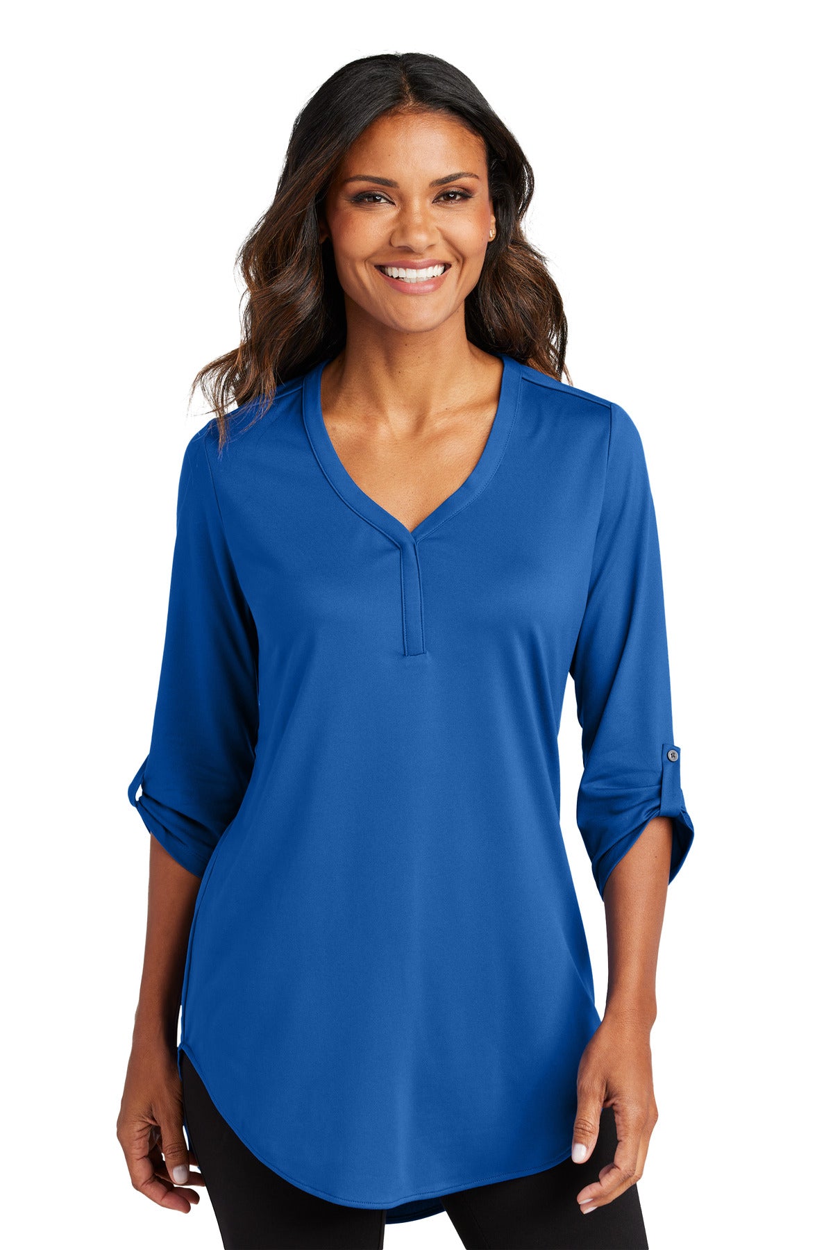 Port Authority Women's City Stretch 3/4-Sleeve Tunic LK6840 Womens Apparel Shirts & Tops
