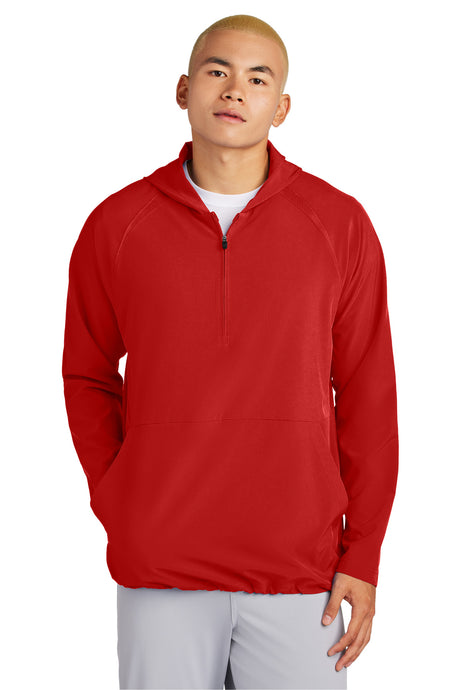 Sport-Tek Men's Repeat 1/2-Zip Long Sleeve Hooded Pullover JST488 Mens Apparel Sweatshirts & Fleece