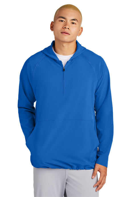 Sport-Tek Men's Repeat 1/2-Zip Long Sleeve Hooded Pullover JST488 Mens Apparel Sweatshirts & Fleece