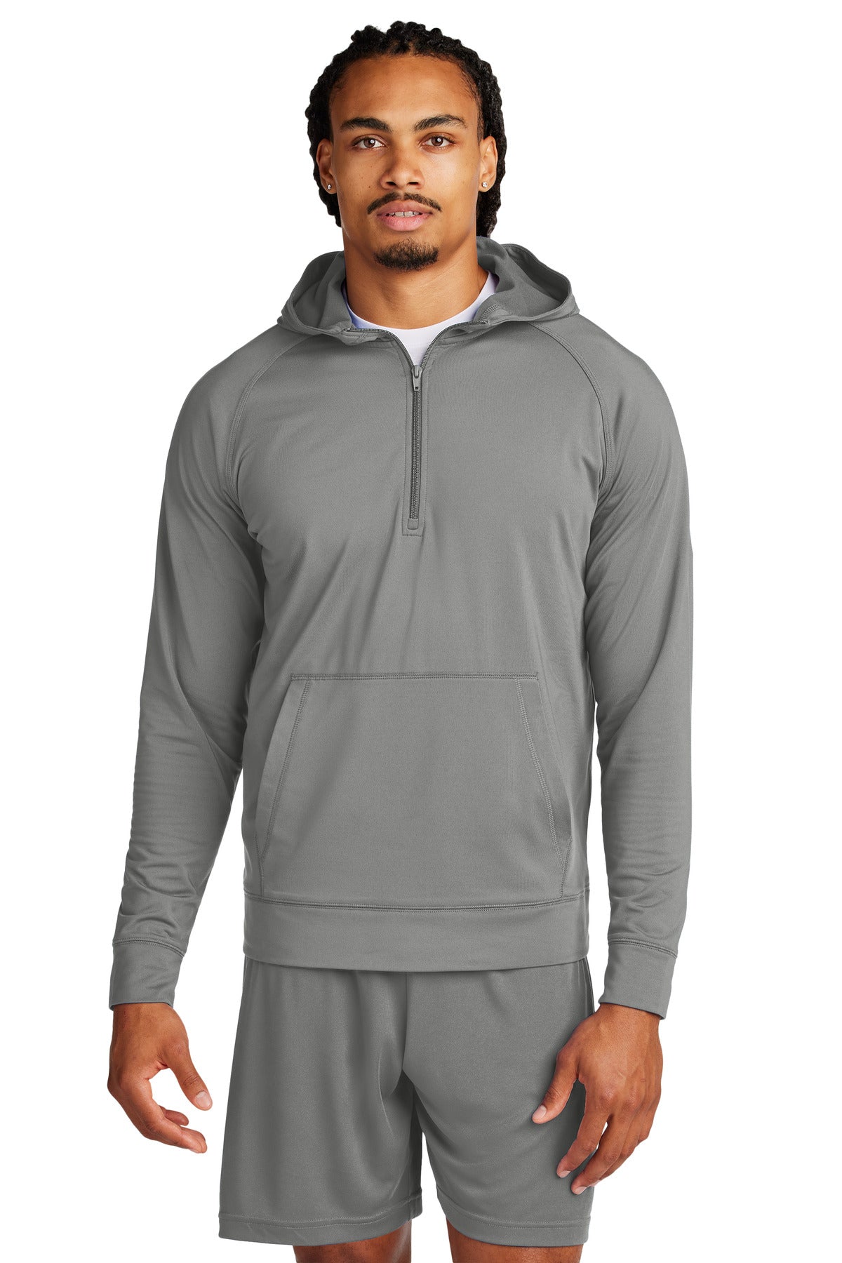 Sport-Tek Men's Sport-Wick Stretch 1/2-Zip Hoodie Mens Apparel Sweatshirts & Fleece