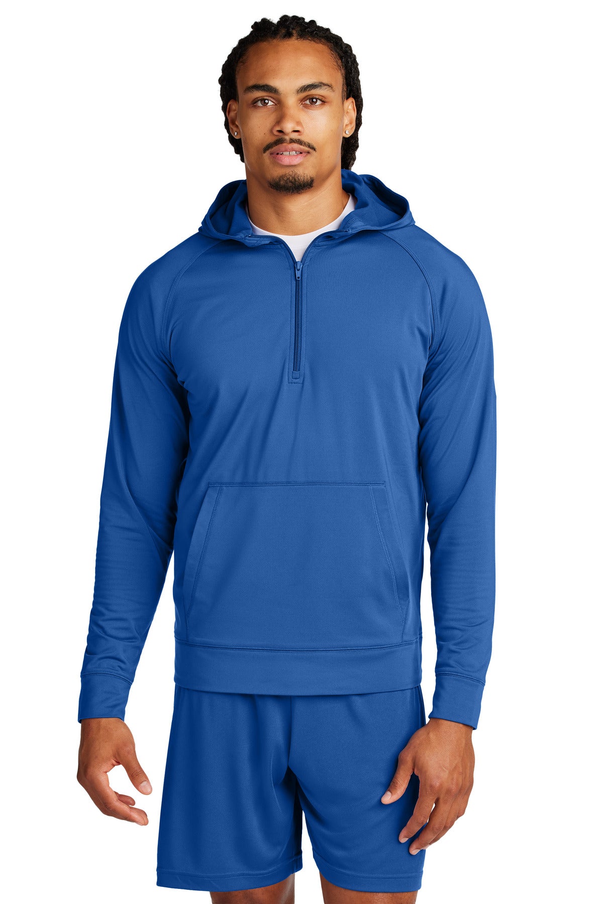 Sport-Tek Men's Sport-Wick Stretch 1/2-Zip Hoodie Mens Apparel Sweatshirts & Fleece