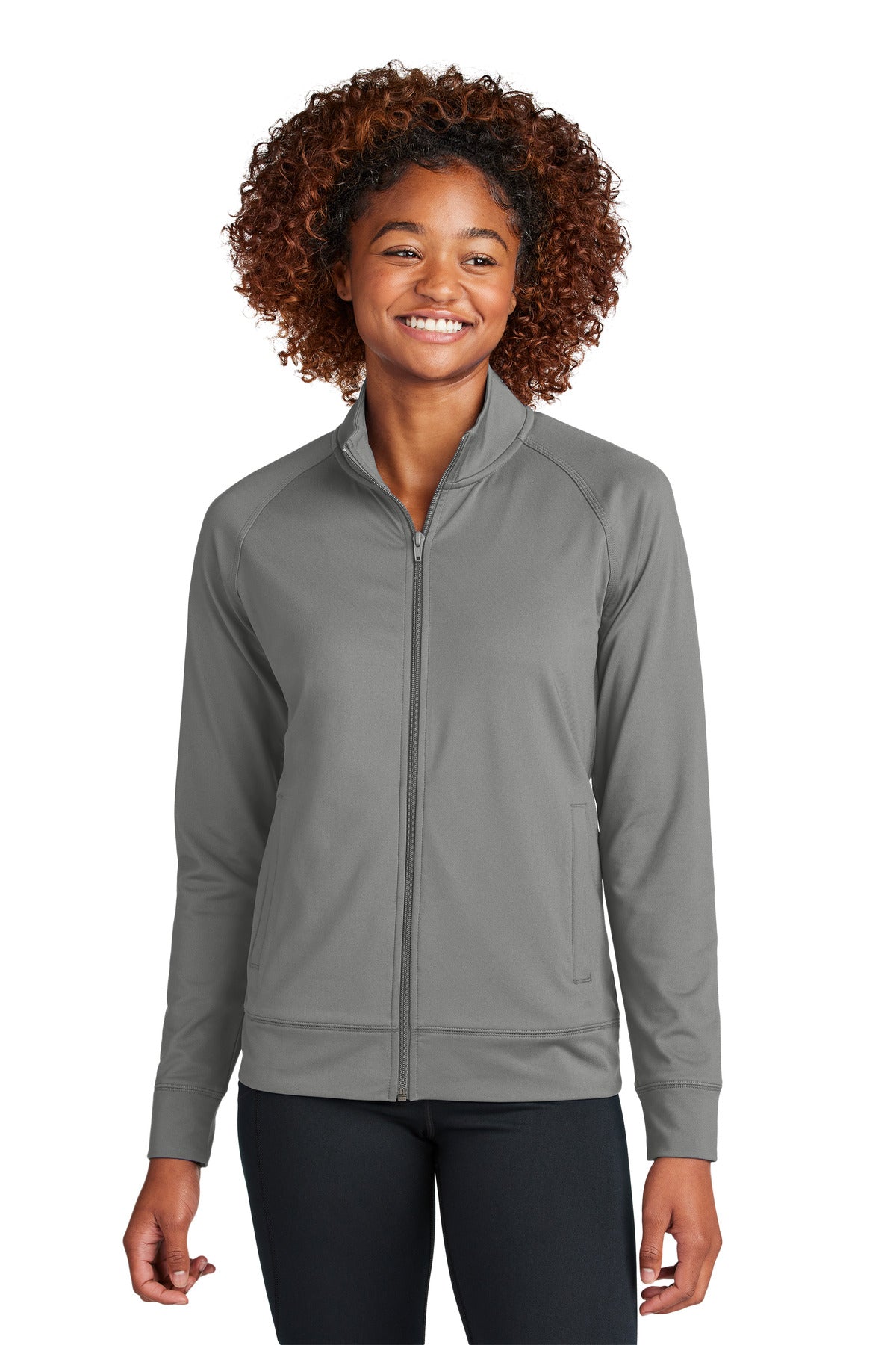 Sport-Tek Women's Sport-Wick Stretch Full-Zip Cadet Jacket Womens Apparel Jackets & Vests