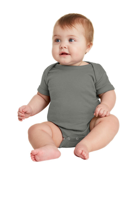 Rabbit Skins Infant Short Sleeve Baby Rib Bodysuit Youth Apparel Infant & Toddler