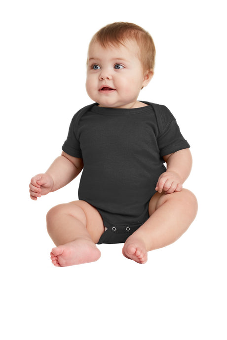 Rabbit Skins Infant Short Sleeve Baby Rib Bodysuit Youth Apparel Infant & Toddler