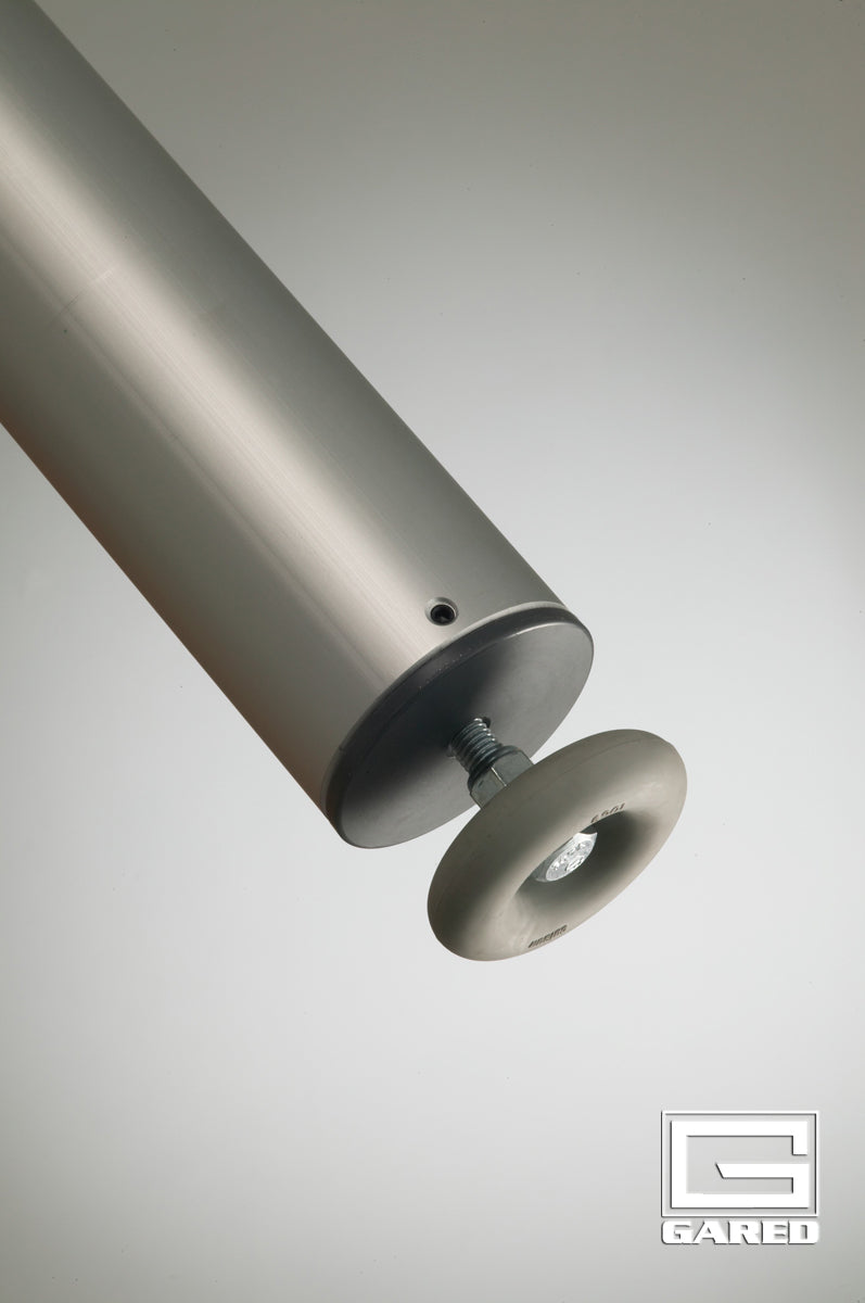 Gared Rallyline 3 1/2" OD Scholastic Telescopic One-Court Volleyball System without Sleeves and Covers Volleyball Nets & Court Equipment All