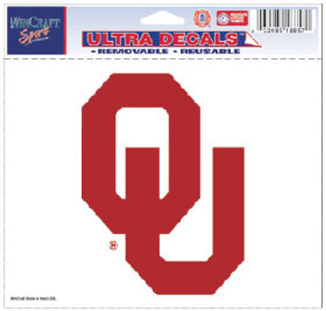 Wincraft Oklahoma Sooner Ultra Colors Decal 5x6 Fan Gear NCAA Oklahoma Sooners