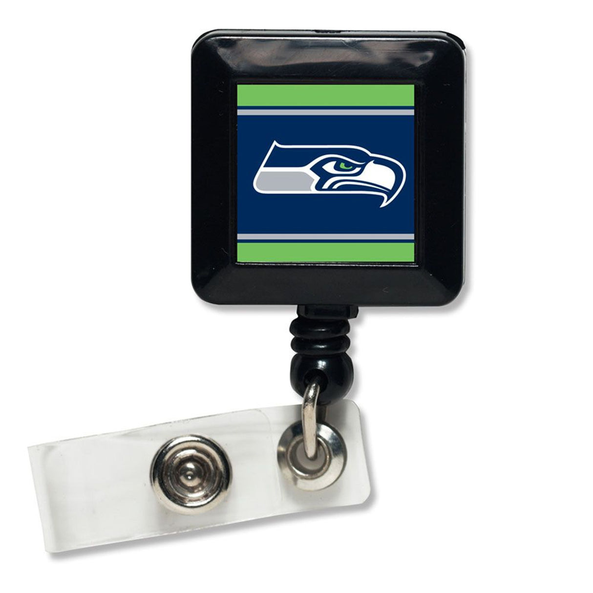 Wincraft Seattle Seahawks Retractable Square Badge Holder Fan Gear NFL Seattle Seahawks