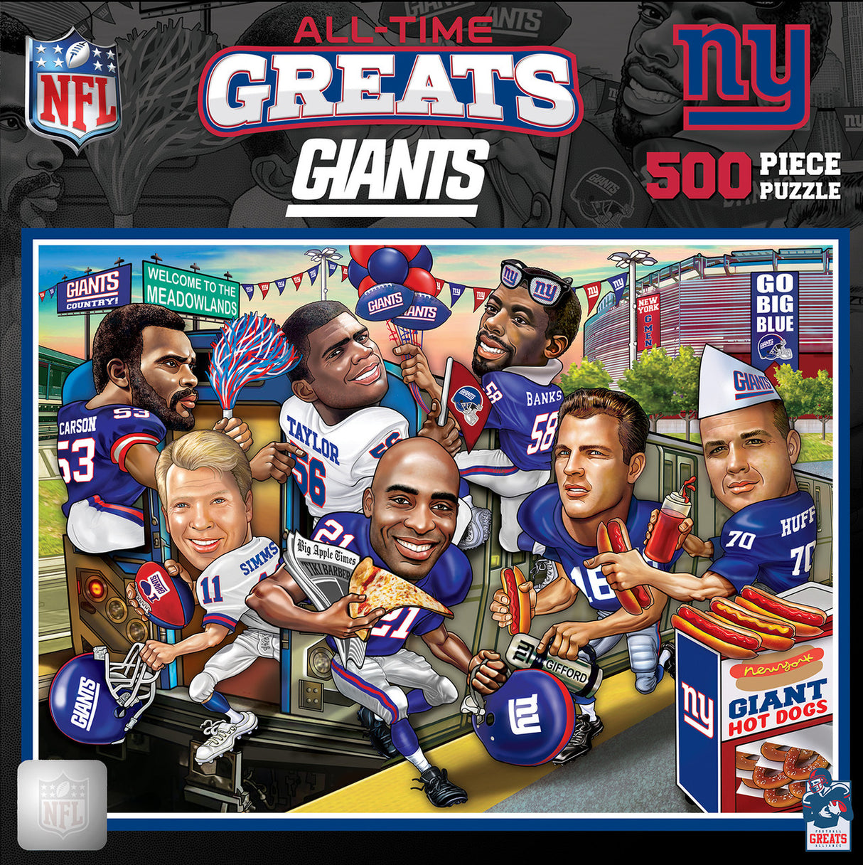 Masterpieces Puzzle Company New York Giants All-Time Greats 500 Piece Puzzle Fan Gear NFL New York Giants