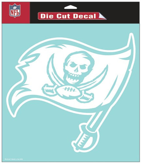 Wincraft Tampa Bay Buccaneers White Perfect Cut Decal 8x8 Fan Gear NFL Tampa Bay Buccaneers